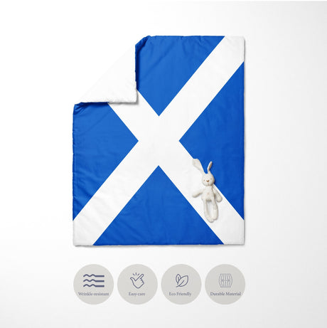 Scotland Flag Scottish Cross Custom Toddler Cot Bed Duvet Cover + Pillowcase