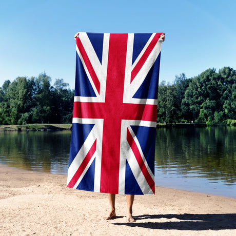 GB Flag Union Jack Flag Custom Made Soft Highly Absorbent Beach Bath Sheet Towel