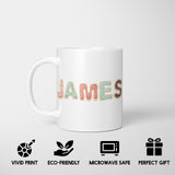 Personalised Any Name Cookie Alphabet Kids Coffee Tea Mug Coaster Gift Him Her