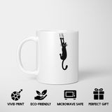 Black Cat Slipping Novelty Custom Coffee Tea Mug Coaster Set Option Gift Him Her