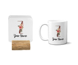 Personalised Floral Watercolour Hand Paint Effect Alphabet Floral Name Mug