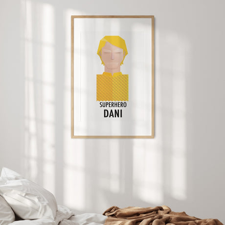 Custom Colour Personalised Superhero Name Wall Art Poster Print Decor