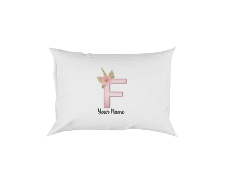 Personalised Unicorn Sparkly Kids Girls Monogram Alphabet Initial Letter Pillow