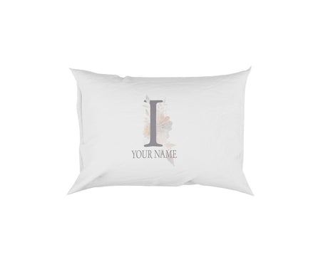 Personalised Misty Dusty Pastel Alphabet Floral Name Initial Letter Pillow Case