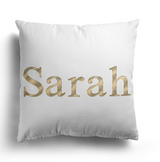 Personalised Name Vector Golden Alphabet Soft Square Filled Cushion Throw Decor