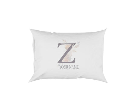 Personalised Misty Dusty Pastel Alphabet Floral Name Initial Letter Pillow Case