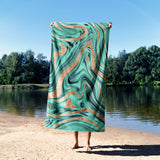 Liquid Marble Abstract Custom Design Coloured Novelty Beach Bath Sheet Towel