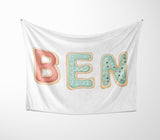 Personalised Name Cookie Alphabet Novelty Soft Fleece Mink Blanket Gift Decor