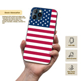 USA Flag America Printed iPhone Case Black TPU Cover Protector Custom Made Gift