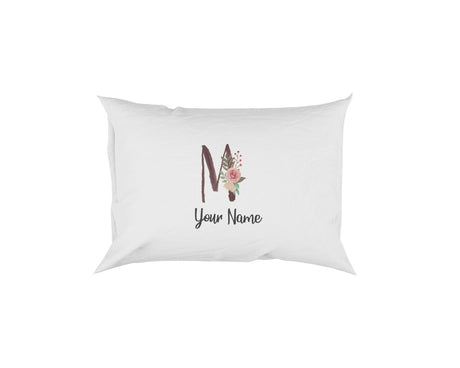 Personalised Floral Watercolour Hand Paint Effect Alphabet Floral Name Pillow