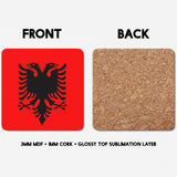 Albania Flag Patriotic Coffee Tea Mug Cup Set Coaster Home Gift Him Her Custom