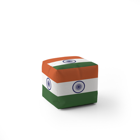 Indian Flag India Design Ottoman Filled Pouffe Footrest Washable Cover Custom