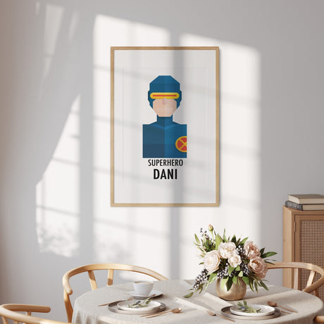 Custom Colour Personalised Superhero Name Wall Art Poster Print Decor