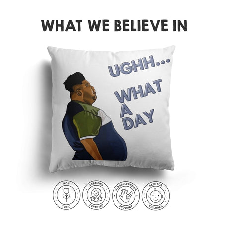Harvey What A Day Custom Colour Rude Funny Novelty Square Filled Cushion Decor