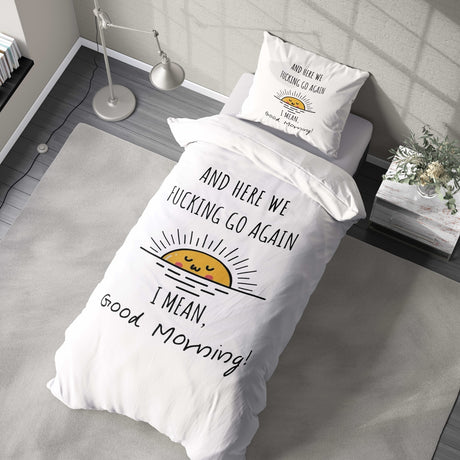 Here We Go Again Rude Funny Custom Soft Single Size Novelty Bed Duvet Cover