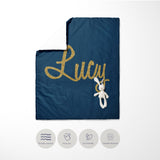 Personalised Name Gold Glitter Font Toddler Cot Bedding Duvet Cover + Pillowcase
