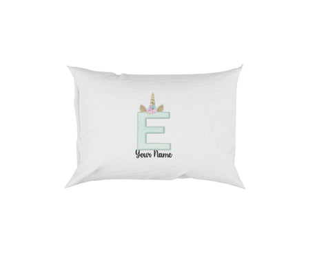 Personalised Unicorn Sparkly Kids Girls Monogram Alphabet Initial Letter Pillow