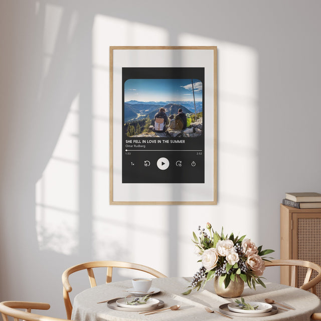 Personalised Music Player Wall Art Custom Song Image & Colour Poster Print Decor