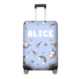 Unicorn Ice Cream Name Gift Custom Luggage Cover Personalise Suitcase Protector
