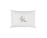 Personalised Your Name Gentle Botanical Blush Initial Letter Pillow Case Gift