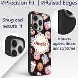 Cute Kawaii Donuts Cakes and Decorative Design Custom Name Protective Phone Case Mobile Cover Durable Everyday Smartphone Shock Resistant