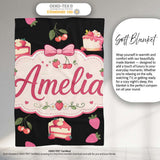 Cute Chocolate Bars and Creamy Milkshakes with Strawberries Seamless  Personalised Custom Name Super Soft Fleece Blanket Bed Sofa Throw