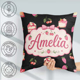 Custom Name Chocolate Bars and Creamy with Strawberries Seamless Square Filled Cushion Throw Pillow Sofa Bed Home Decor Zip Washable UK Made