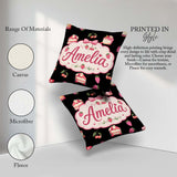 Custom Name Chocolate Bars and Creamy with Strawberries Seamless Square Filled Cushion Throw Pillow Sofa Bed Home Decor Zip Washable UK Made