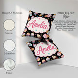 Custom Name Ice Cream Cones Popsicles and Sweet Seamless Pattern Square Filled Cushion Throw Pillow Sofa Bed Home Decor Zip Washable UK Made