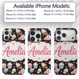 Cute Ice Cream Cones Popsicles and Sweet Treats Custom Name Protective Phone Case Mobile Cover Durable Everyday Smartphone Shock Resistant