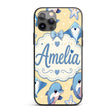 Cute Dolphins Stingrays and Decorative Design Custom Name Protective Phone Case Mobile Cover Durable Everyday Smartphone Shock Resistant