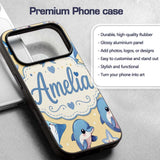 Cute Dolphins Stingrays and Decorative Design Custom Name Protective Phone Case Mobile Cover Durable Everyday Smartphone Shock Resistant
