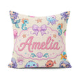 Custom Name Kawaii Mermaid Seahorse Jellyfish and Starfish Ocean Square Filled Cushion Throw Pillow Sofa Bed Home Decor Zip Washable UK Made