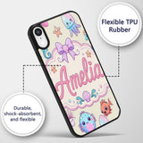 Cute Kawaii Mermaid Seahorse Decorative Design Custom Name Protective Phone Case Mobile Cover Durable Everyday Smartphone Shock Resistant