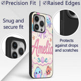 Cute Kawaii Mermaid Seahorse Decorative Design Custom Name Protective Phone Case Mobile Cover Durable Everyday Smartphone Shock Resistant