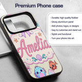 Cute Kawaii Mermaid Seahorse Decorative Design Custom Name Protective Phone Case Mobile Cover Durable Everyday Smartphone Shock Resistant