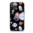 Cute Kawaii Mermaid Seahorse Decorative Design Custom Name Protective Phone Case Mobile Cover Durable Everyday Smartphone Shock Resistant