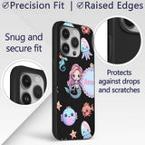 Cute Kawaii Mermaid Seahorse Decorative Design Custom Name Protective Phone Case Mobile Cover Durable Everyday Smartphone Shock Resistant