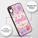 Cute Kawaii Mermaid Seahorse Decorative Design Custom Name Protective Phone Case Mobile Cover Durable Everyday Smartphone Shock Resistant