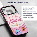 Cute Kawaii Mermaid Seahorse Decorative Design Custom Name Protective Phone Case Mobile Cover Durable Everyday Smartphone Shock Resistant