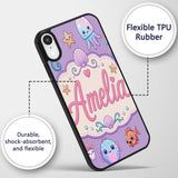Cute Kawaii Mermaid Seahorse Decorative Design Custom Name Protective Phone Case Mobile Cover Durable Everyday Smartphone Shock Resistant