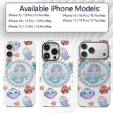 Cute Kawaii Mermaid Seahorse Decorative Design Custom Name Protective Phone Case Mobile Cover Durable Everyday Smartphone Shock Resistant