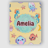 Personalised Name Cute Kawaii Mermaid Custom Modern Room Accent Creative Decorator Style Canvas Wall Art Print Decor Picture Ready to Hang