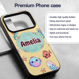 Cute Kawaii Mermaid Seahorse Decorative Design Custom Name Protective Phone Case Mobile Cover Durable Everyday Smartphone Shock Resistant
