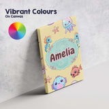 Personalised Name Cute Kawaii Mermaid Custom Modern Room Accent Creative Decorator Style Canvas Wall Art Print Decor Picture Ready to Hang