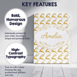 Personalised Name Gold Glitter Reindeer Christmas Seamless Pattern Custom  Unique Canvas Wall Art Print Decor Picture Ready to Hang