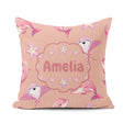 Custom Name Pink Dolphin Stingray Starfish Ocean Creatures Peach Square Filled Cushion Throw Pillow Sofa Bed Home Decor Zip Washable UK Made