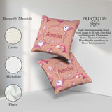 Custom Name Pink Dolphin Stingray Starfish Ocean Creatures Peach Square Filled Cushion Throw Pillow Sofa Bed Home Decor Zip Washable UK Made