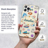 Cartoon Sea Animals Diver Dolphin Shark Crab Boat Custom Name Protective Phone Case Mobile Cover Durable Everyday Smartphone Shock Resistant