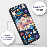 Cartoon Sea Animals Diver Dolphin Shark Crab Boat Custom Name Protective Phone Case Mobile Cover Durable Everyday Smartphone Shock Resistant